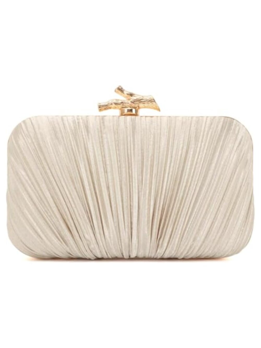 Woven Pleated Clutch Evening Bag with Chain